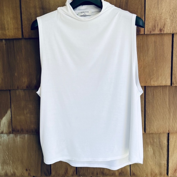 Babaton Aritzia Women's  Vince Turtleneck Tank Top White Size M - Picture 6 of 13